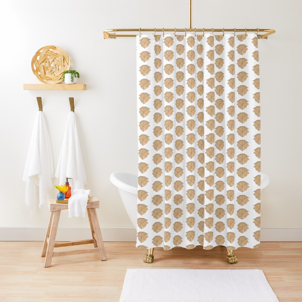 Open Box Line Drawing Shower Curtain