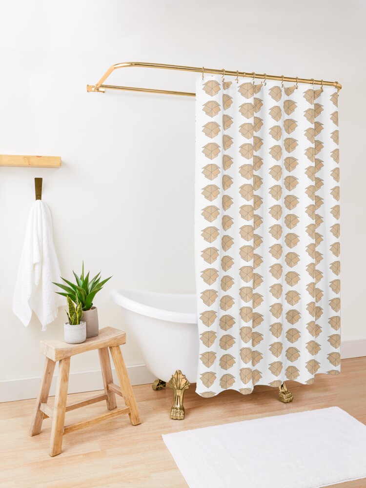 Alternate view of Open Box Line Drawing Shower Curtain
