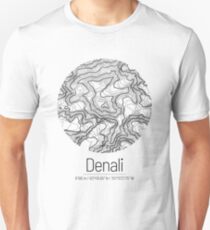 Denali | Topographic Map Design (Minimalist) Slim Fit T-Shirt