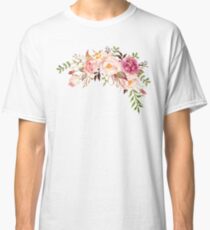 Romantic Watercolor Flower Bouquet Classic T-Shirt