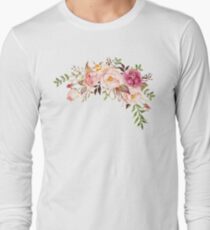 Romantischer Aquarell-Blumen-Blumenstrauß Langarmshirt