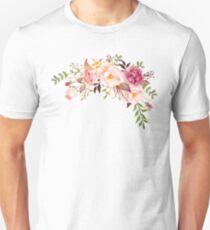 Romantischer Aquarell-Blumen-Blumenstrauß Unisex T-Shirt