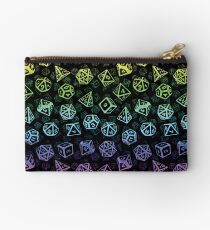 D20 Dice Set Pattern (Rainbow) Zipper Pouch