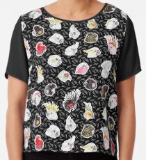 21 Kakadus (in schwarz) Chiffontop