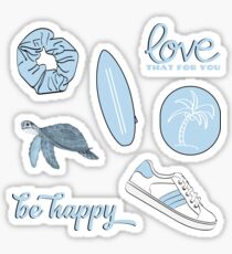 Light Blue Summer Beach Fun Sticker Pack Sticker