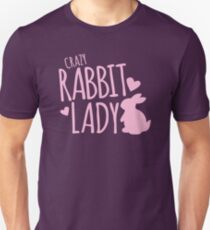 Crazy Rabbit (Hase) Dame in Rosa Unisex T-Shirt