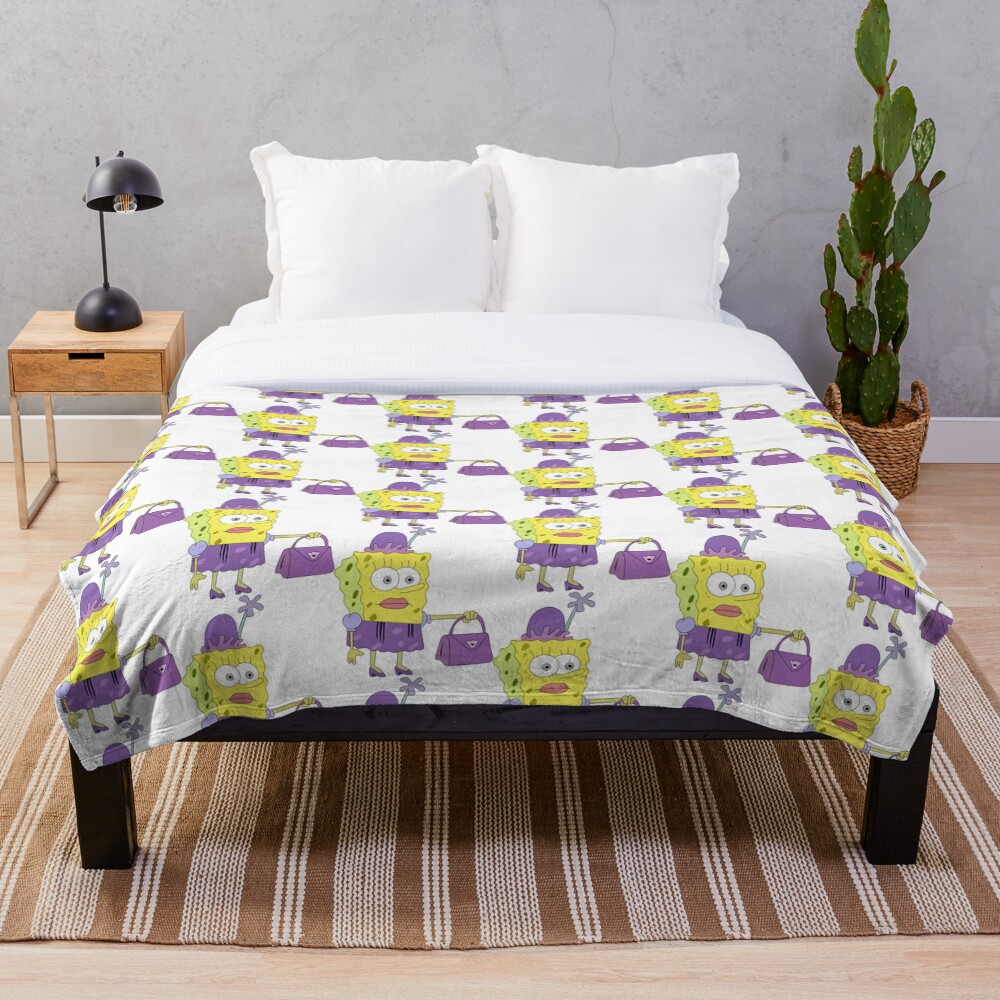"SpongeBob Meme" Throw Blanket by SamsStickers Redbubble