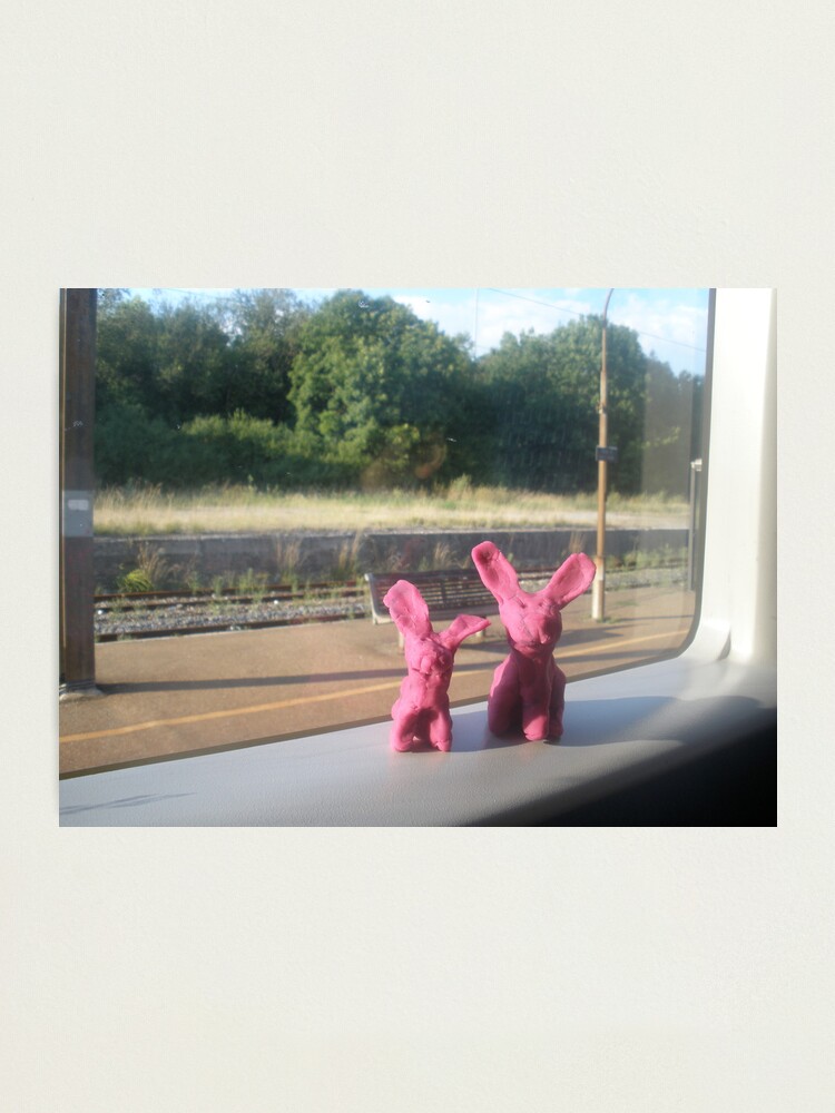 Alternate view of Rabbits on a train Photographic Print
