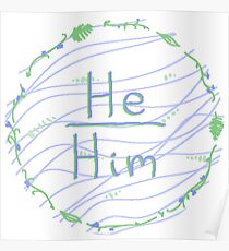 Pixel Plant Laurel Pronoun Logo Poster