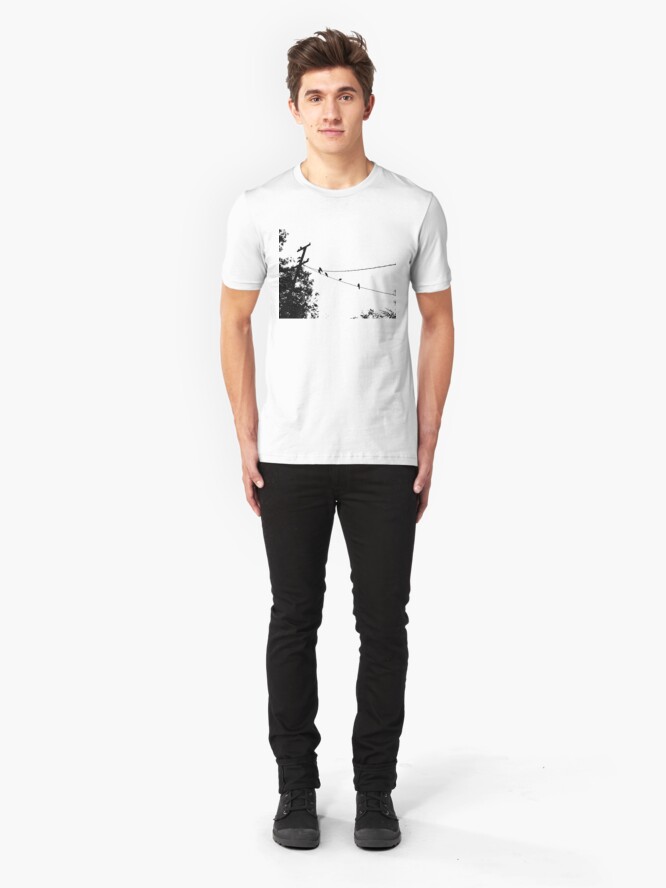 Alternate view of Crows on a wire Slim Fit T-Shirt