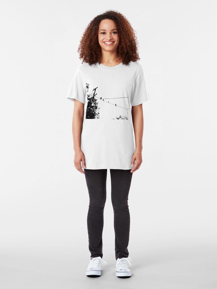 Alternate view of Crows on a wire Slim Fit T-Shirt