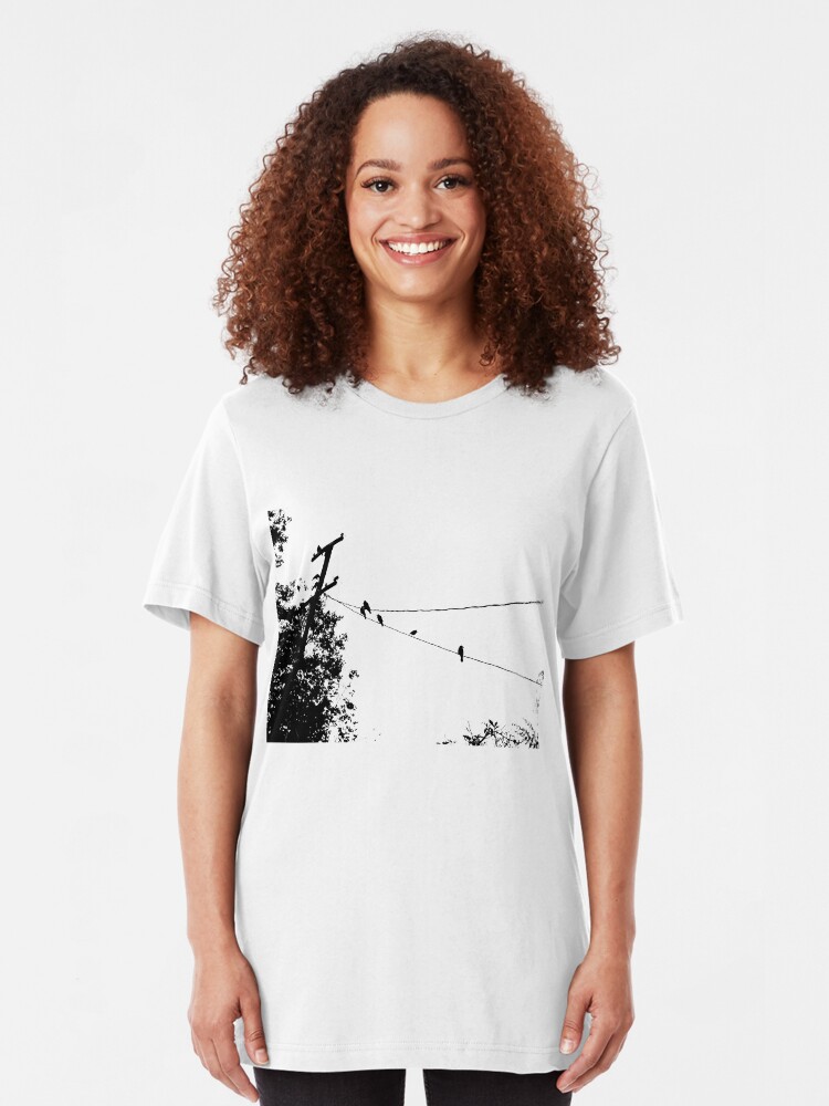 Alternate view of Crows on a wire Slim Fit T-Shirt