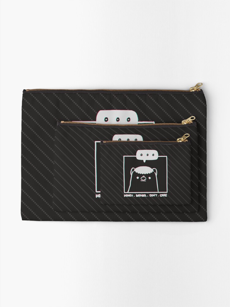 Alternate view of Honey Badger Don't Care - Monochrome 3D Zipper Pouch