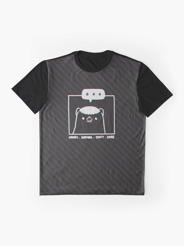 Alternate view of Honey Badger Don't Care - Monochrome 3D Graphic T-Shirt