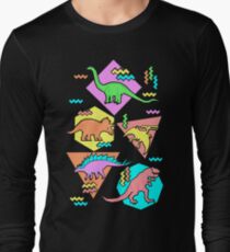 Nineties Dinosaurs Pattern Long Sleeve T-Shirt