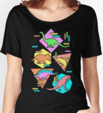 Nineties Dinosaurs Pattern Women's Relaxed Fit T-Shirt