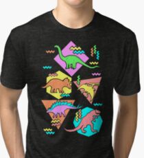 Nineties Dinosaurs Pattern Tri-blend T-Shirt