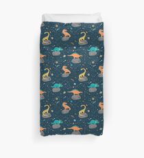 Dinosaurs Floating on an Asteroid Duvet Cover
