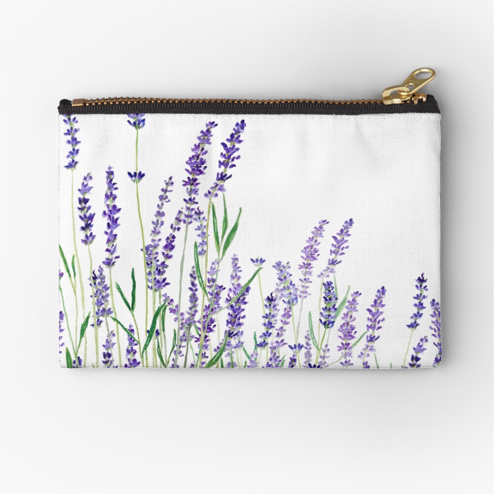 purple lavender horizontal watercolor Zipper Pouch