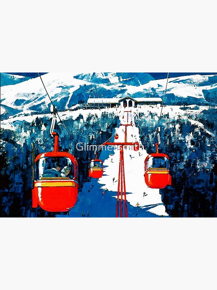 Vintage Stowe gondola winter travel ski poster by Glimmersmith