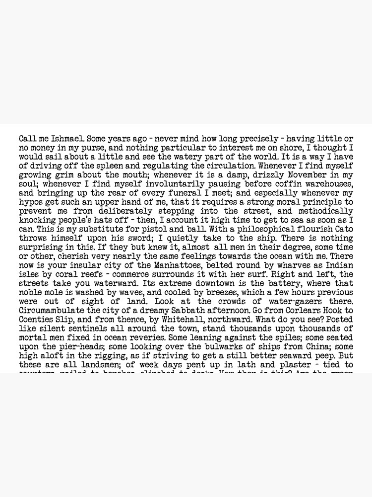 Moby Dick Opening in Old Typewriter Print. Call me Ishmael . . . by kierkegaard