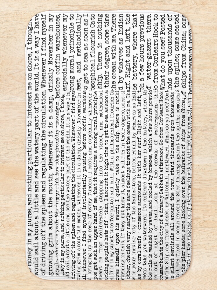 Alternate view of Moby Dick Opening in Old Typewriter Print. Call me Ishmael . . . Bath Mat
