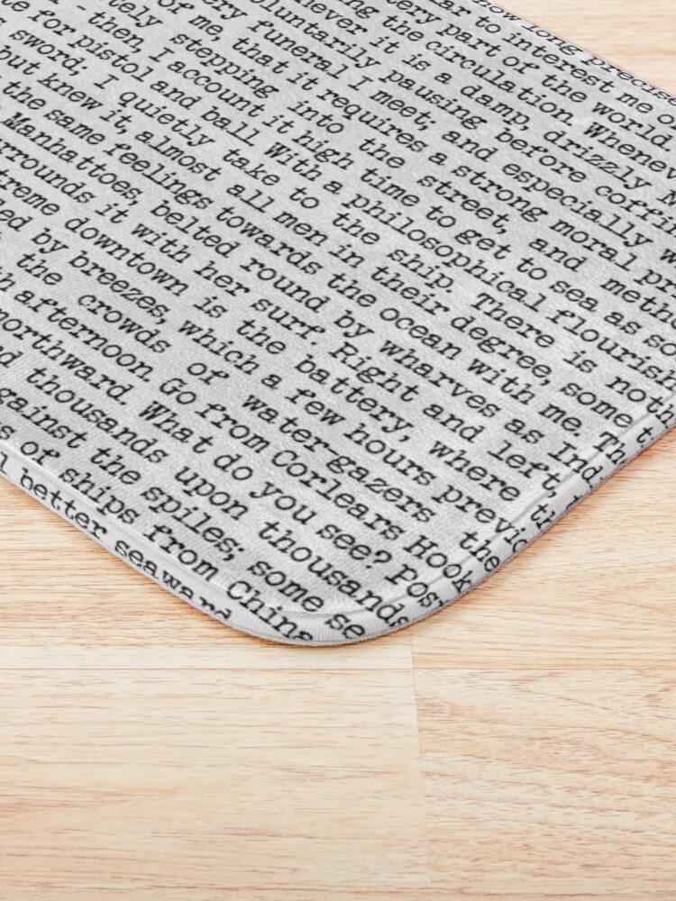 Alternate view of Moby Dick Opening in Old Typewriter Print. Call me Ishmael . . . Bath Mat