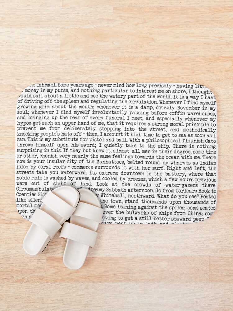Alternate view of Moby Dick Opening in Old Typewriter Print. Call me Ishmael . . . Bath Mat
