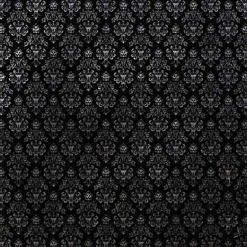 Artwork thumbnail, Haunted Mansion Wallpaper Black and Silver by FandomTrading