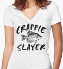 CRAPPIE SLAYER Women's Fitted V-Neck T-Shirt