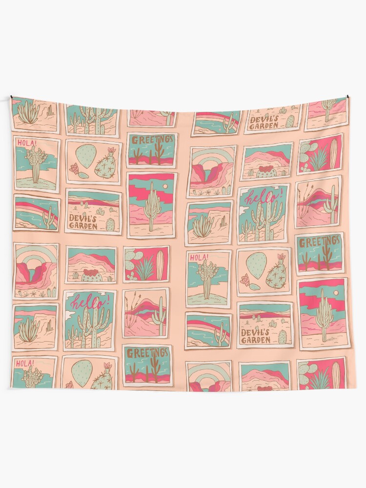 Alternate view of Retro Desert Postcards Tapestry