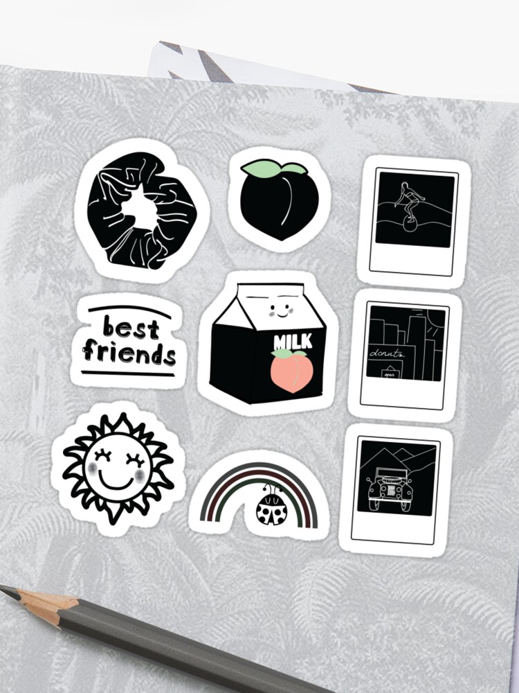 Aesthetic Stickers Printable Black aesthetic cute font