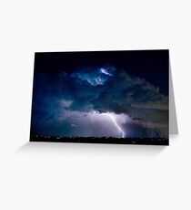 Clouds of Light. Lightning Striking Boulder County Colorado. Greeting Card