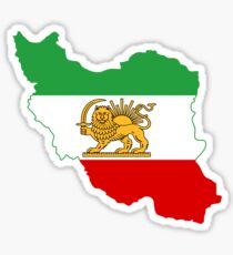 Flag Map of Iran, Iranian Flag, 1964-1980 Sticker