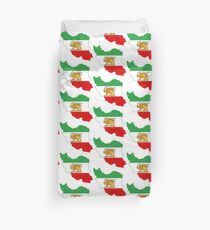 Flag Map of Iran, Iranian Flag, 1964-1980 Duvet Cover