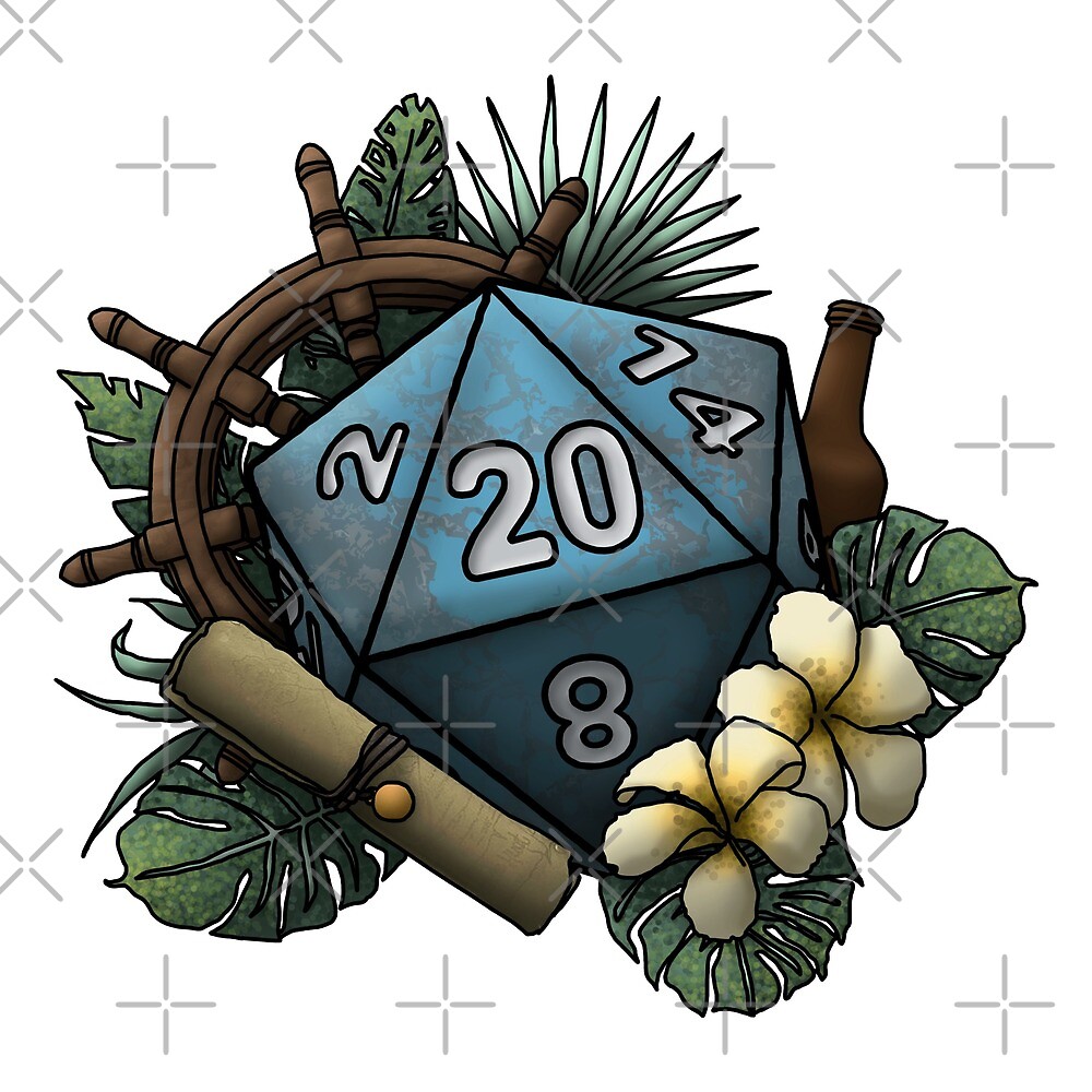 "Seafaring D20 Tabletop Gaming Dice" by Kiel Chenier Redbubble