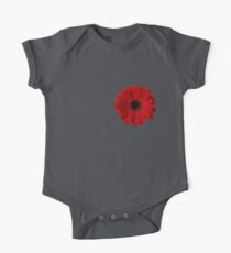 Red Gerbera Short Sleeve Baby One-Piece