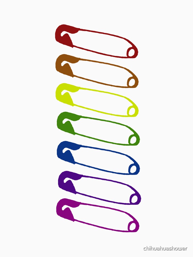 Safe with me rainbow safety pin by chihuahuashower