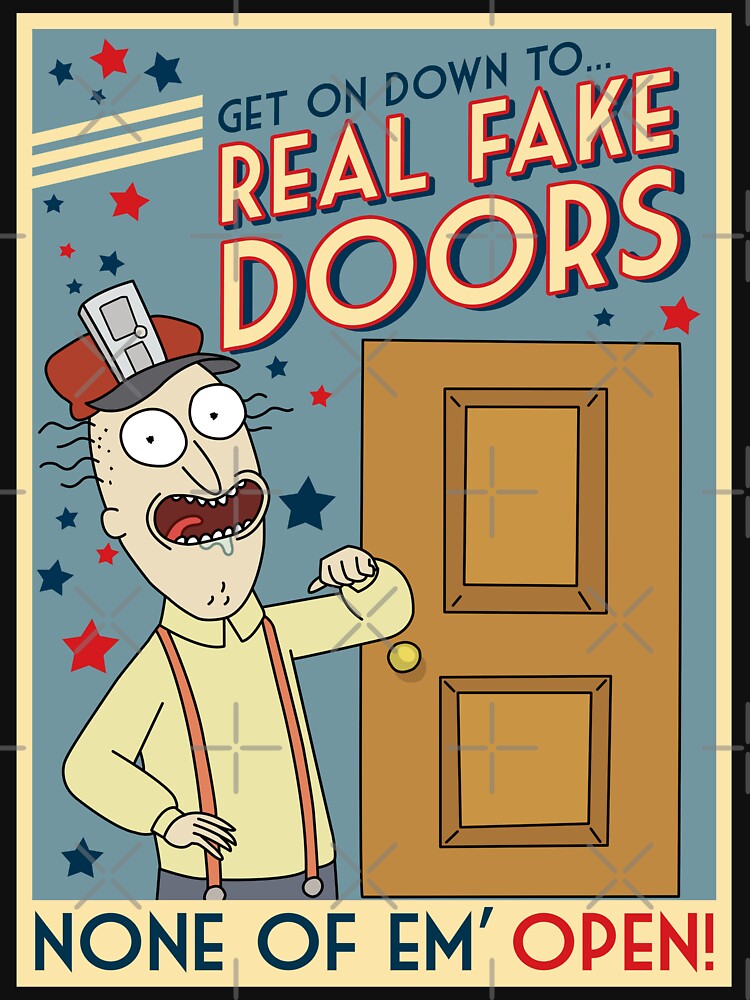 Funny Rick and Morty Real Fake Doors Interdimensional Cable Advertisement by MintedFresh