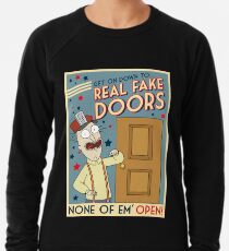 Funny Rick and Morty Real Fake Doors Interdimensional Cable Advertisement Lightweight Sweatshirt
