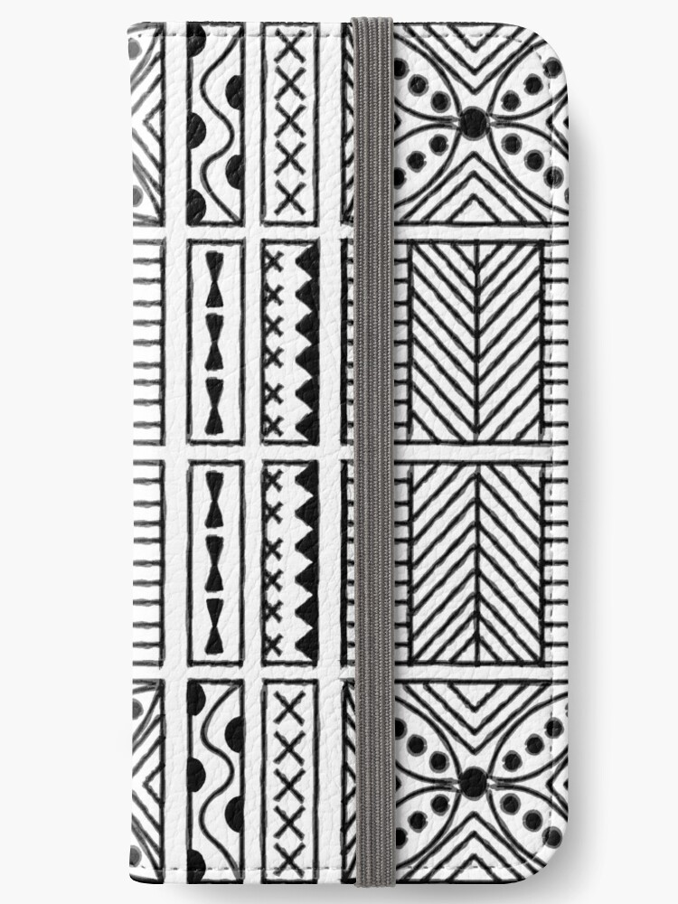Black And White Geometric Hawaiian Bark Cloth Tribal Tattoo