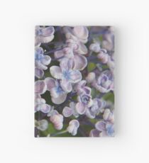 Cuaderno de tapa dura Hortensias de bebé azul-púrpura