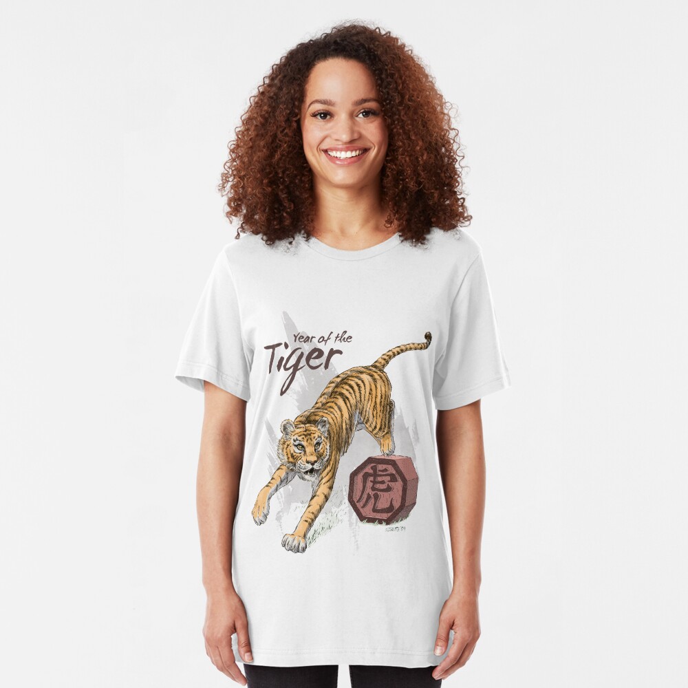 Year of the Tiger by Stephanie Smith Slim Fit T-Shirt
