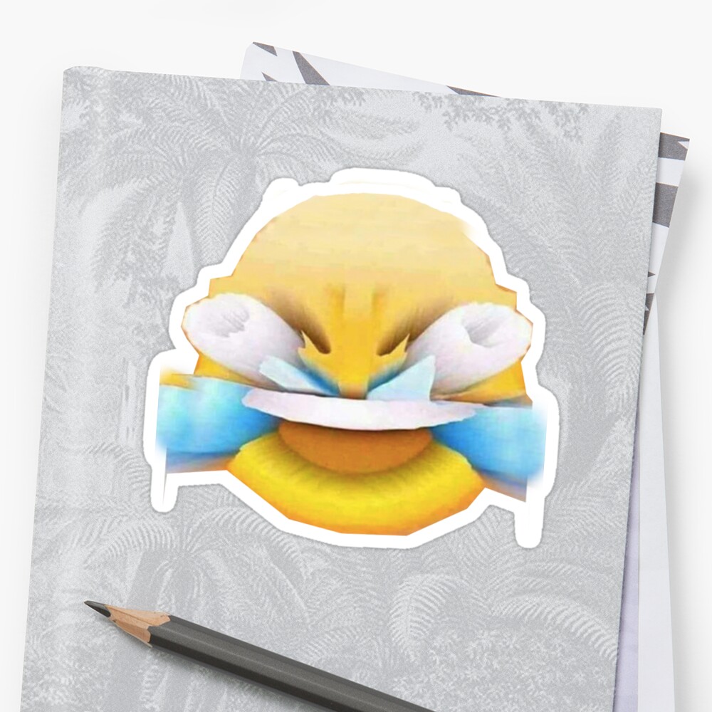 "Messed up laugh emoji" Sticker by SamsonBryant | Redbubble