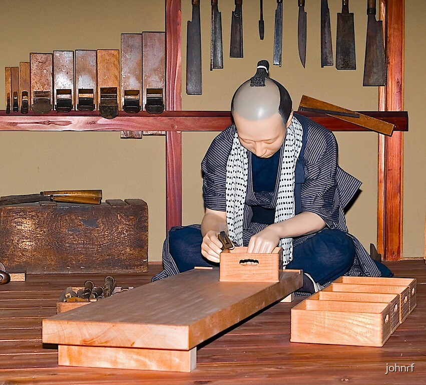 "Japanese craftsman, EdoTokyo Museum, Tokyo" by johnrf Redbubble