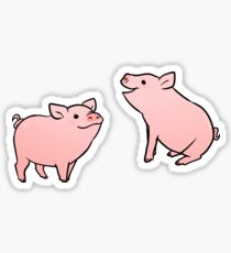 Two Pink Pig Stickers Sticker