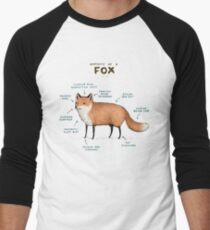 Anatomie eines Fuchses Baseballshirt mit 3/4-Arm