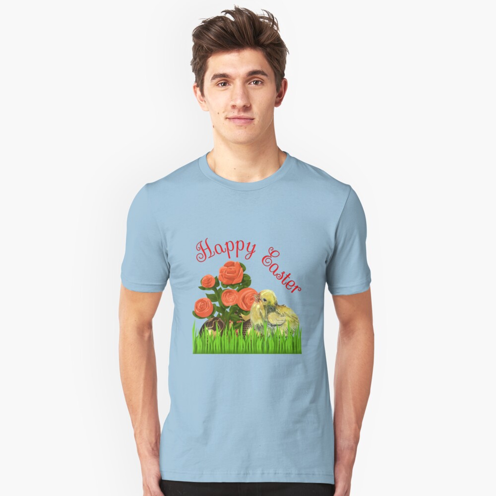 Happy Easter Chick and Eggs Slim Fit T-Shirt
