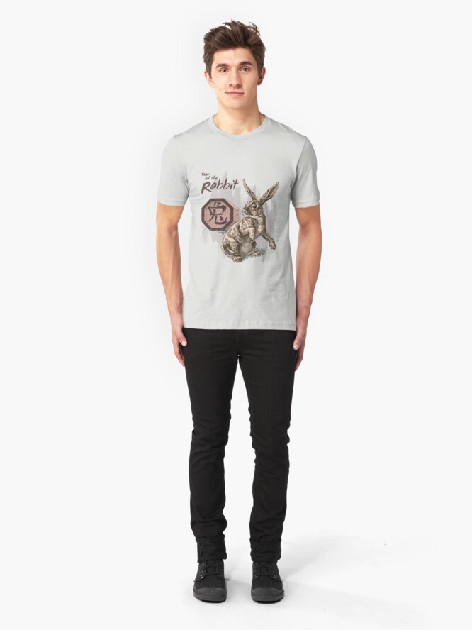 Alternate view of Year of the Rabbit by Stephanie Smith Slim Fit T-Shirt