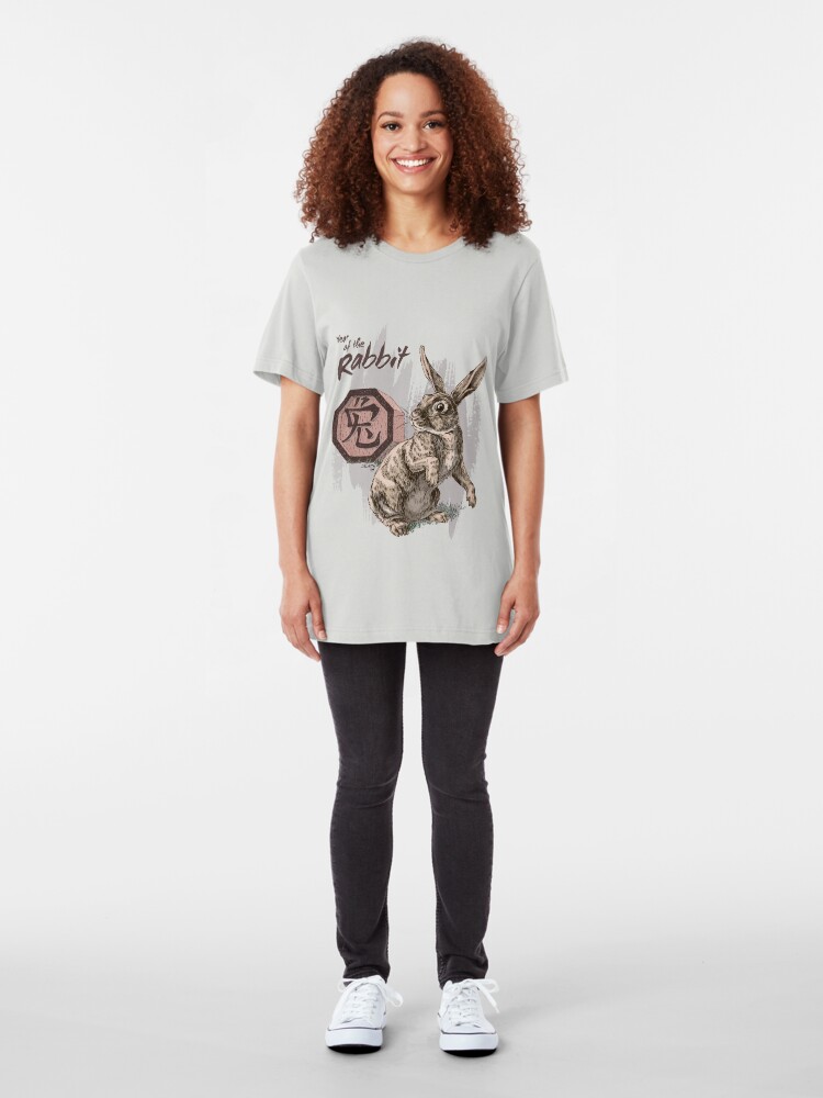 Alternate view of Year of the Rabbit by Stephanie Smith Slim Fit T-Shirt